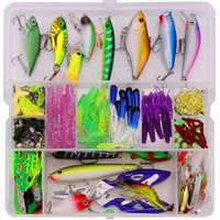 Ensemble d'Accessoires de Pêche 300 Pièces, Kit Complet avec Hameçons Tournants et Leurres dans une Boîte de Rangement, Équipement de Pêche