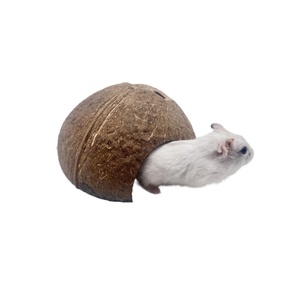 Maisonnette et cachette pour <span class=keywords><strong>hamster</strong></span> en coquille de noix de coco avec toit pour petits animaux - Product Image 2