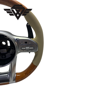 Volante Superior e Inferior de Madera de Durazno de Alta Calidad para Mercedes Benz W205 W213 W222 223Y Clase E G 809 AMG, Material de Cuero - Product Image 3