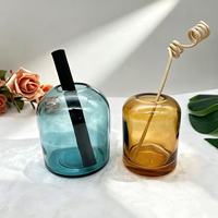 Bouteille en verre pour bâtonnets d'aromathérapie 400 ml, flacon diffuseur de parfum en verre noir vide de luxe personnalisé