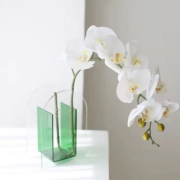 Fashion gift home vase decoration acrylic flower holder luxury home decor accessories desktop bibelot for office hotel home