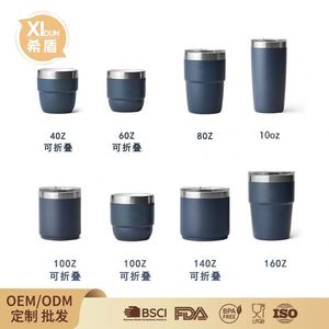 Mug à double paroi en acier inoxydable 304 avec poignée, mini tasse à café ou à thé portable, légère, pour la maison, le bureau ou un usage quotidien - Product Image 2