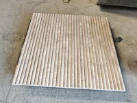 SH STONE Travertin Bullnose Bandes Garniture Pierre Panneau Mural Doublure En Marbre Moulures Côtelées Crayon 3d Marbre Décor Flûte Carreaux Dalle