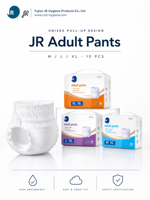 JR Culottes absorbantes jetables pour adultes, très absorbantes, tailles M L XL, pour l'incontinence et les soins aux personnes âgées