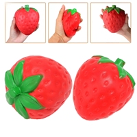 Balle anti-stress fraise à presser pour adultes, décoration de fête à thème, accessoire d'été