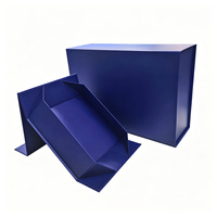 Boîte cadeau rigide magnétique pliable bleu marine en deux tailles pour emballage cadeau haut de gamme
