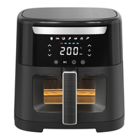 Nouvelle Friteuse à Air Intelligente 6L avec Éléments Chauffants Doubles Haut et Bas, Friteuse à Air Numérique avec Fenêtre Visuelle, Multicuiseur Professionnel