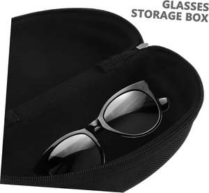 Étui à lunettes triangulaire portable en EVA noir avec fermeture éclair, vente en gros d'usine, pas cher - Product Image 4