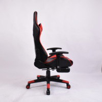 Silla de Oficina Ergonómica de Alta Resistencia, Respaldo Alto, Giratoria, de Cuero Rojo, Ajustable en Altura, para Juegos