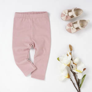 กางเกงเลกกิ้งเด็กผู้หญิงแบบเรียบ ยืดหยุ่นสูง ไซส์ 0-4 ปี ผ้าริบถัก ทอจากฝ้ายออร์แกนิค กางเกงจ็อกกิ้งเด็กวัยหัดเดิน สำหรับฤดูใบไม้ร่วงและฤดูหนาว สินค้ามาใหม่ - Product Image 4