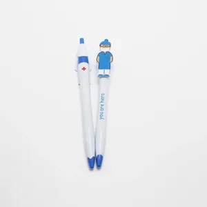 Simple Cartoon Shape Nurse Doctor <b>Plastic</b> Pen Custom Campaign Promotion Pen Can Hold <b>Pocket</b> Pen - Product Image 5