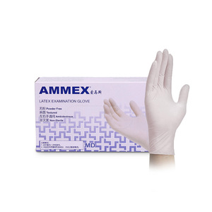 AMMEX Disposable Latex Gloves 0.1MM <b>Powder</b>-Free Smooth Non-Sterile For Household Beauty Work Use - Product Image 3