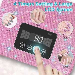 120W <b>Rechargeable</b> UV Light LED Nail <b>Lamp</b> Fully Decorate 4 Timer Modes Nail Dryer for Gel Nails - Product Image 4