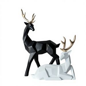 Décoration de Noël Contemporaine Haut de Gamme en Aluminium en Forme de Renne, Ornement Métallique Réutilisable de Luxe avec Taille et Couleur Personnalisables - Product Image 1