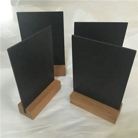 Papan Tulis Mini Meja dengan Alas Kayu Beech, Papan Tulis Berdiri Sendiri untuk Kafe, Pernikahan, Nomor Meja Restoran & Dekorasi