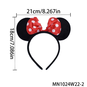 Pesenar Muis Oorband Met Rode Stippen Strik-Iconisch Haaraccessoire - Product Image 4