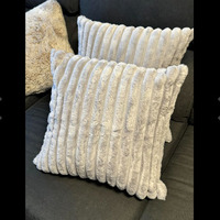 Vente en gros de housses de coussin décoratives de luxe en coton tissé à rayures imperméables unies Boho moelleuses et pelucheuses
