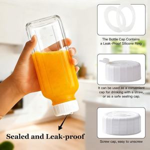 Botellas de Vidrio para Jugos con Doble Escala, Botellas de Vidrio Reutilizables para Jugos, Smoothies, Kombucha - Botella de Agua para Refrigerador o Gimnasio - Product Image 4