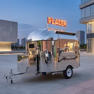 Carrito de Catering para Postres de Chocolate Pequeño de Acero Inoxidable Estándar Alemán, Remolque de Comida Móvil Personalizado para la Calle, Totalmente Equipado - Product Image 1