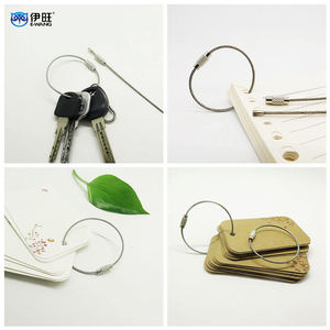 EWANG Wholesale 150mm Stainless Steel Wire Rope <b>Key</b> <b>Ring</b> Keychain - Product Image 5