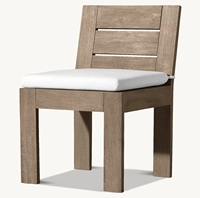 Chaise d'extérieur de luxe moderne MARBELLA, mobilier de salle à manger en bois massif, chaise de jardin en teck sans accoudoirs, résistante aux intempéries