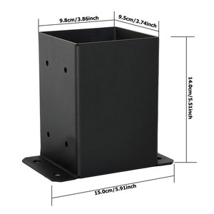 Support de poteau 4x4 robuste en acier thermolaqué pour clôture en bois, terrasse, <span class=keywords><strong>boîte</strong></span> <span class=keywords><strong>aux</strong></span> <span class=keywords><strong>lettres</strong></span> et projets extérieurs - Product Image 5