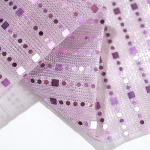 Fornitore della fabbrica su misura di disegno di modo 100% poliestere Paillettes Netto Saree Tessuto Per Il Vestito