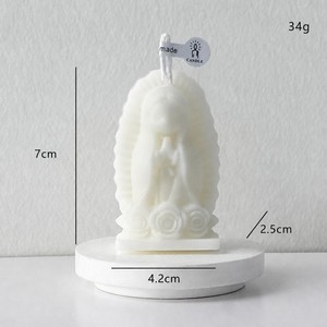 Vela de Oración con Forma de Flor de Cera de Soja Hecha a Mano de Nuestra Señora de Guadalupe, Aroma Fresco, Devocional Católico para el Hogar, Altar y Uso Religioso - Product Image 4