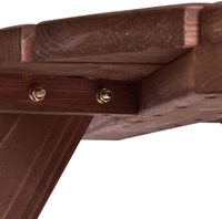 Grande table de pique-nique ronde en bois pour l'extérieur avec bancs et trou pour parasol - Ensemble de salle à manger de luxe pour patio, jardin, parc, pub et cour arrière