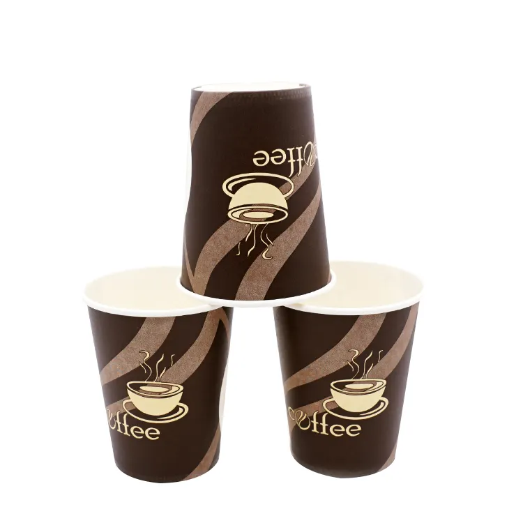 Taza de papel de pared con logotipo personalizado, vasos de papel desechables para bebidas, té y café, gran oferta