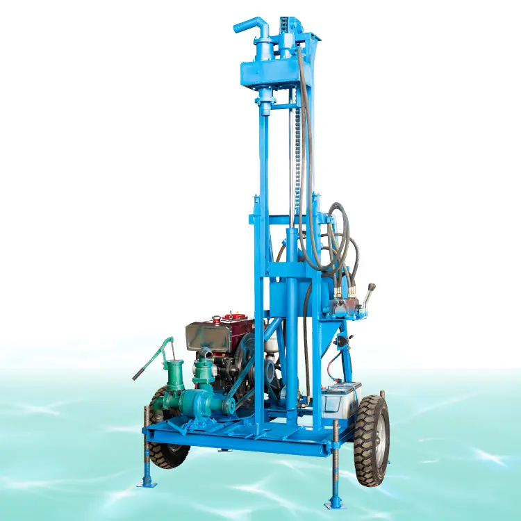 Hiyoung Ground 100m Mobile Perforadora De Pozo De Agua Mini Artesian Water Well Small Motor Drill Rig Machine