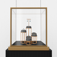 Présentoir à bijoux personnalisé de luxe en métal et microfibre – Ensemble de présentoirs pour bagues, boucles d'oreilles, colliers et bracelets pour bijouterie
