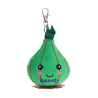 Schattige groene vijgenpluche sleutelhanger cartoon fruit knuffelpop rugzakhanger met zoete borduursels
