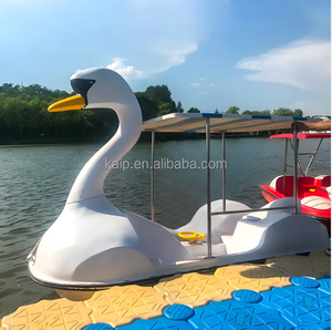 <span class=keywords><strong>Bateau</strong></span> à pédales en fibre de verre <span class=keywords><strong>pour</strong></span> enfants, canard jaune de dessin animé, cygne blanc pur, <span class=keywords><strong>bateau</strong></span> électrique, hors-bord en alliage d'aluminium, auvent, canne à pêche - Product Image 4