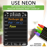 Tableau de planification des repas magnétique en PVC écologique personnalisé pour réfrigérateur, menu hebdomadaire, tableau effaçable au marqueur fluo, organisateur d'épicerie