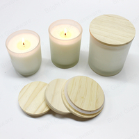 Échantillon gratuit Couvercle en bois Anneaux d'étanchéité en silicone de qualité alimentaire Dia 72mm 75mm 80mm 81mm 82mm Couvercle en bois pour pot de stockage de bougie