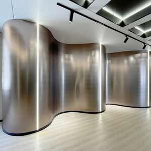 Diseño de decoración de textura de Metal Flexible Panel de pared de cristal de carbono Chapa de madera de carbón de bambú Tablero de panel de pared de PVC - Product Image 1