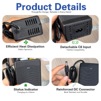 Chargeur intelligent 48V pour véhicule électrique à batterie au plomb, pour voiture de drift électrique avec boîtier ABS, connecteur DC XLR GX16, protection OEM ODM