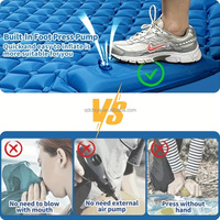 Matelas de couchage gonflable monobloc avec repose-pieds et structure airbag alvéolée, sac de rangement inclus