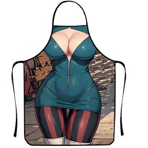 Divertido delantal con estampado digital de hombre musculoso, sexy, para mujer, para limpieza del hogar, fiestas, con patrón creativo y personalizado, antiincrustante, para cocinar. - Product Image 4