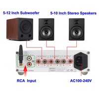BRZHIFI Amplifier rumah TPA3255, pengeras Audio Hifi 300 Channel St 600W * 2 Subwoofer 5.0 W kekuatan tinggi BT 2.1