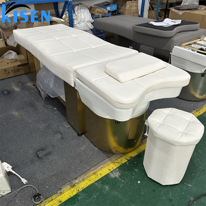 Table de lavage et de massage capillaire professionnelle Kisen avec bac à shampoing, lit de spa chauffé pour thérapie aquatique de la tête, lit de pédicure et lit de shampoing avec vapeur - Product Image 2