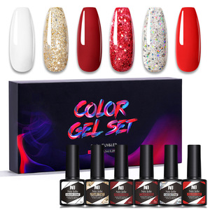 Venta al por mayor 6 PCS/set Gel Polish Kit Nail Gel Polish Base Top Coat Essi LED Uv Gel Nail Polish - Product Image 3