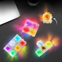 Keycaps Putar Fidget Keychain Macaron PC Caps LED Lighting Clicker Moduar Base DIY Rakitan Mini Keyboard Finger Gadget