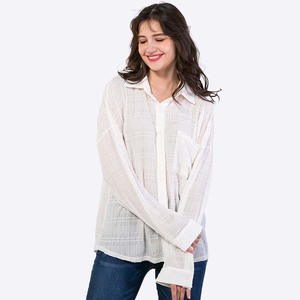 Lâche de haute qualité grande taille fabricant en gros décontracté personnalisé Vintage fonctionnel extérieur élégant trier Blouses Top vêtements B - Product Image 3