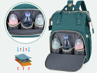 Sac à dos pliable portable de grande capacité pour bébé, sac à dos étanche pour maman allaitante avec crochets en polyester