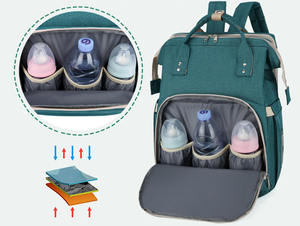 <span class=keywords><strong>Sac</strong></span> à dos pliable portable de grande capacité pour bébé, <span class=keywords><strong>sac</strong></span> à dos étanche pour maman allaitante avec crochets en polyester - Product Image 2