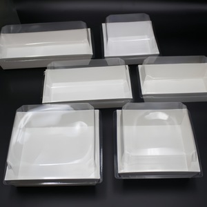 Bruine Kraftpapier Ivoor Board Roll-Up Doos Voor Tiramisu Cake Sushi Sandwich Custardtaart <span class=keywords><strong>Burger</strong></span> Verpakking-Duurzaam Milieuvriendelijk - Product Image 2