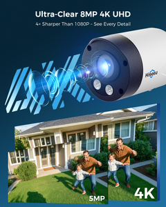 H. 265 IP66 étanche moniteur de sécurité extérieure 4K 8MP sans fil WiFi CCTV système de caméra audio bidirectionnel pour la maison Cloud carte SD - Product Image 2