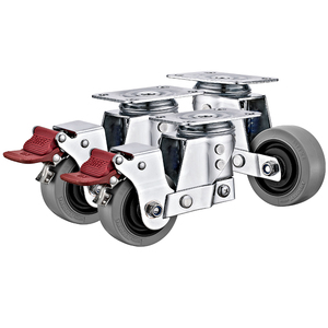 Roulettes en TPR chromées antistatiques et amortissantes, robustes et respectueuses du sol, pour chariots industriels et ateliers électroniques - Product Image 3